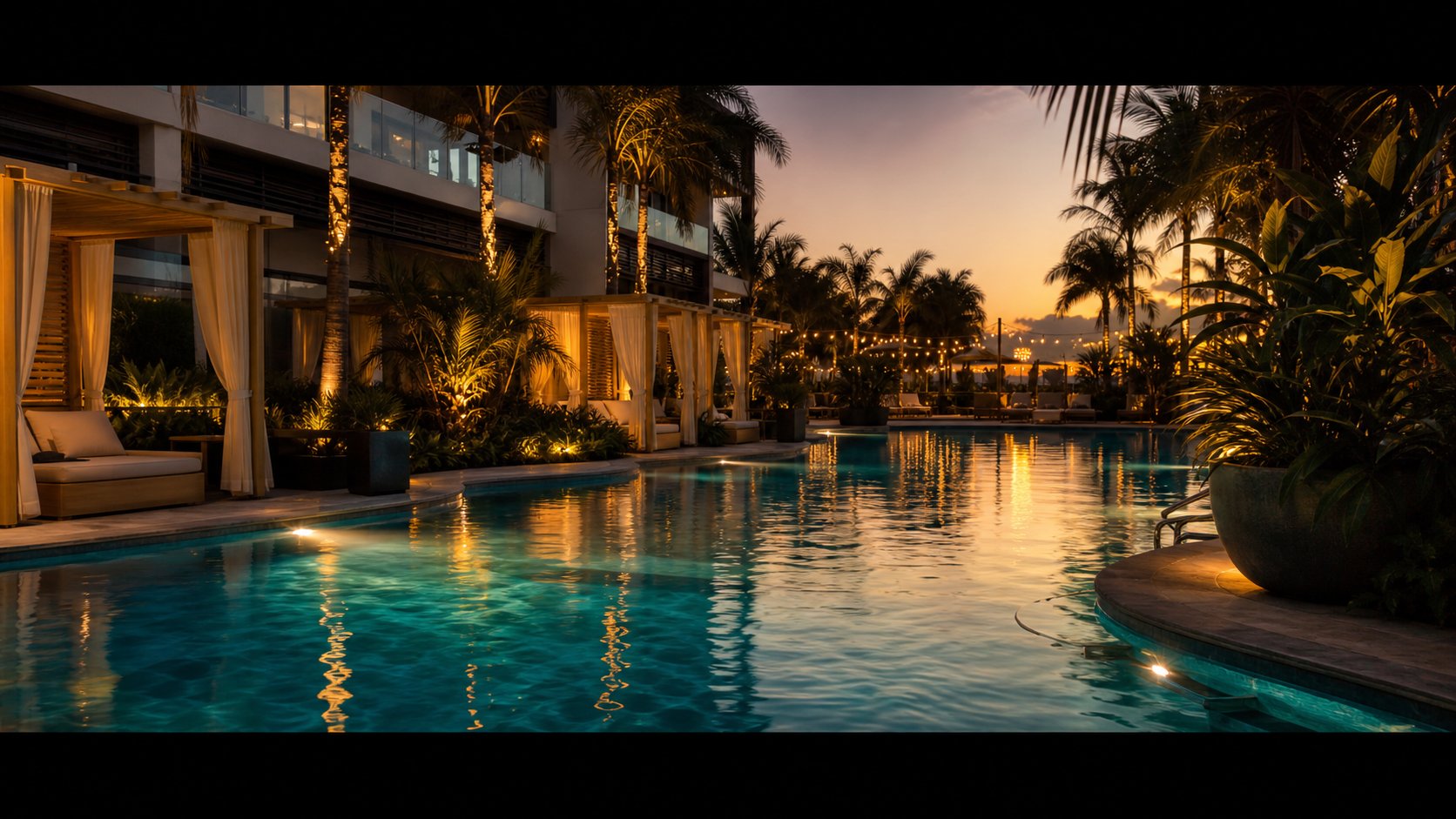 Poolside evening at Marina Club