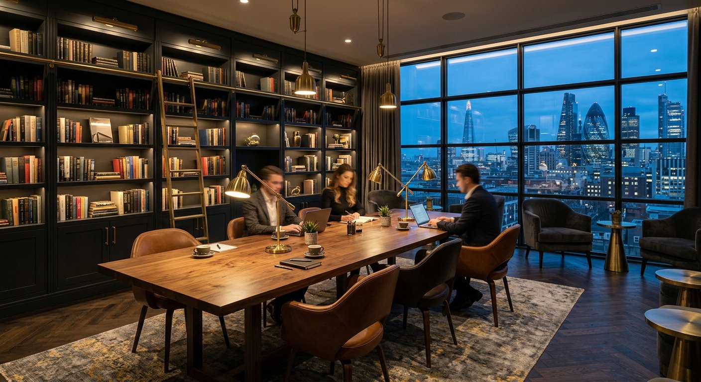 The residents' study in afternoon light