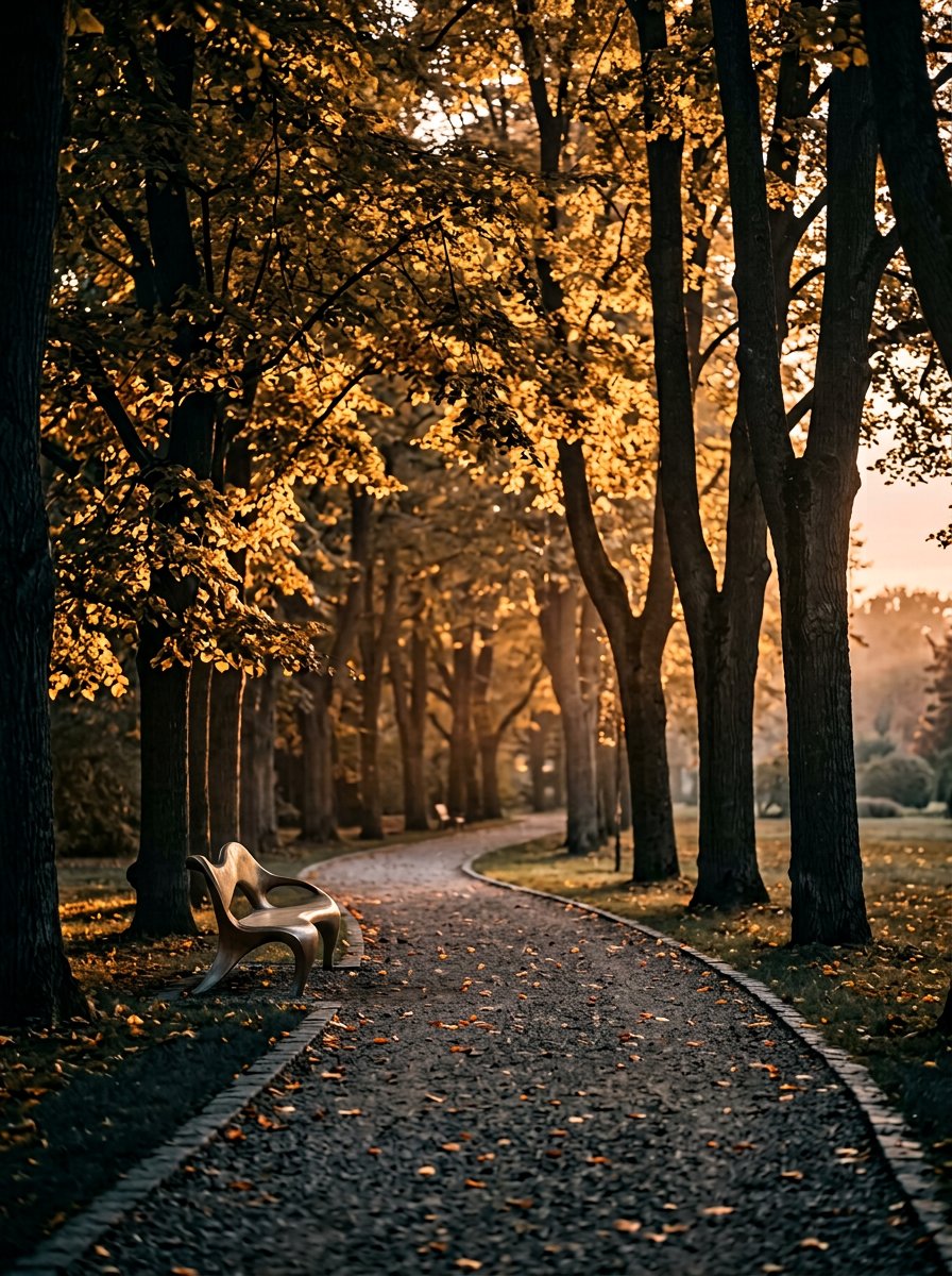 Maple alley in the private park