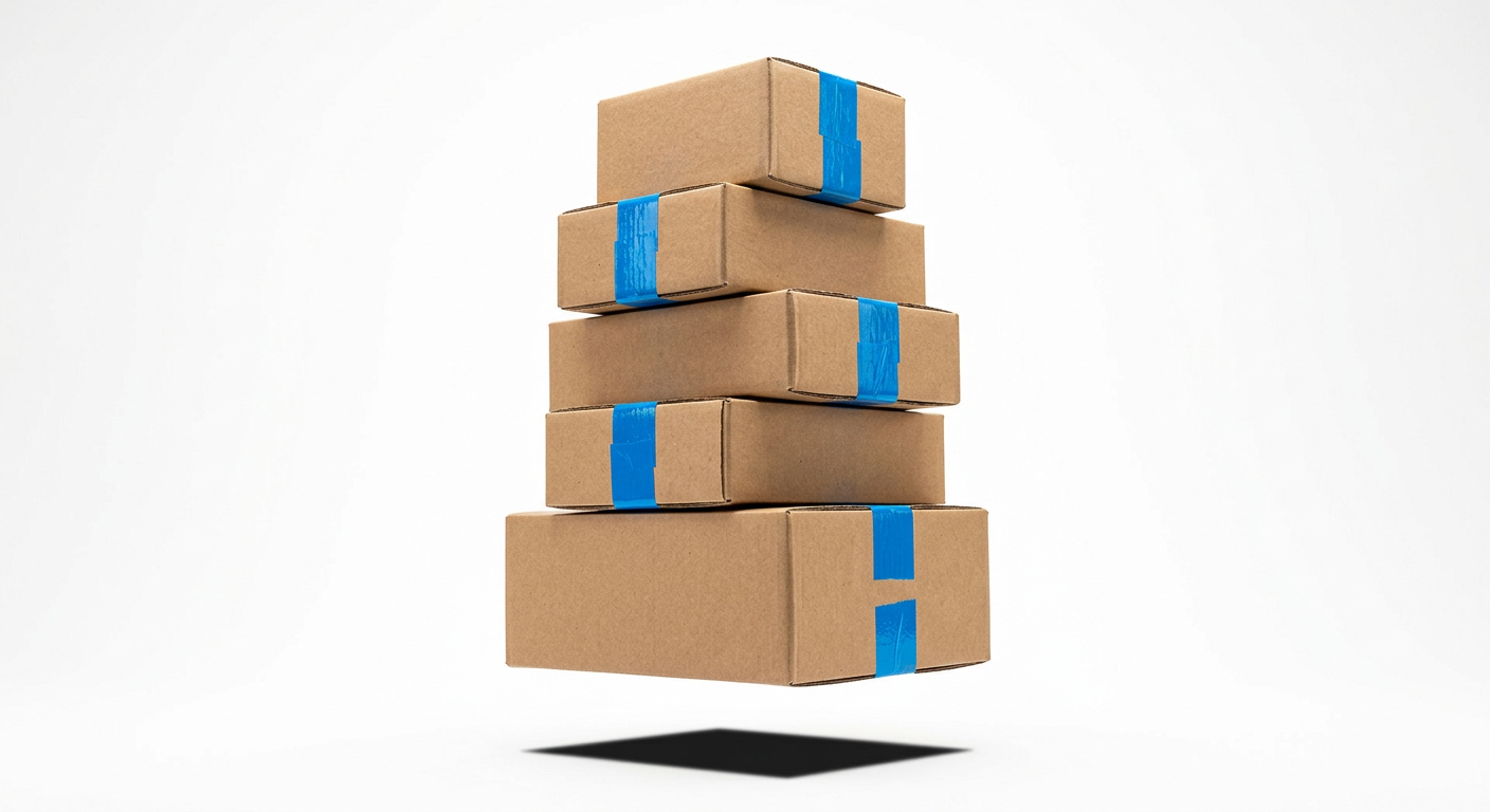 Stack of shipping parcels
